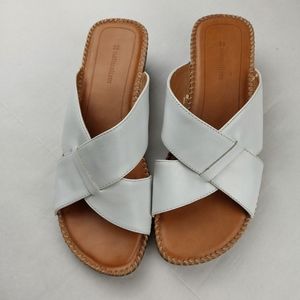 Naturalizer White Leather Light Platform Sandal 11W
